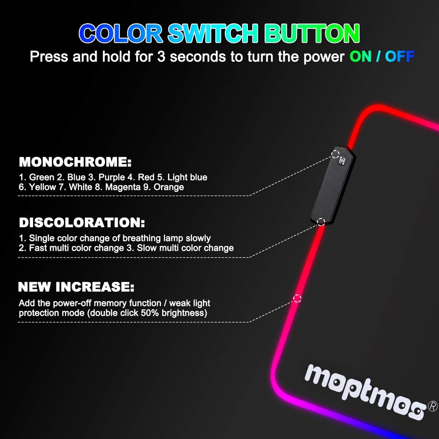 RGB Gaming Mouse Pad Anime Dragon Mousepad