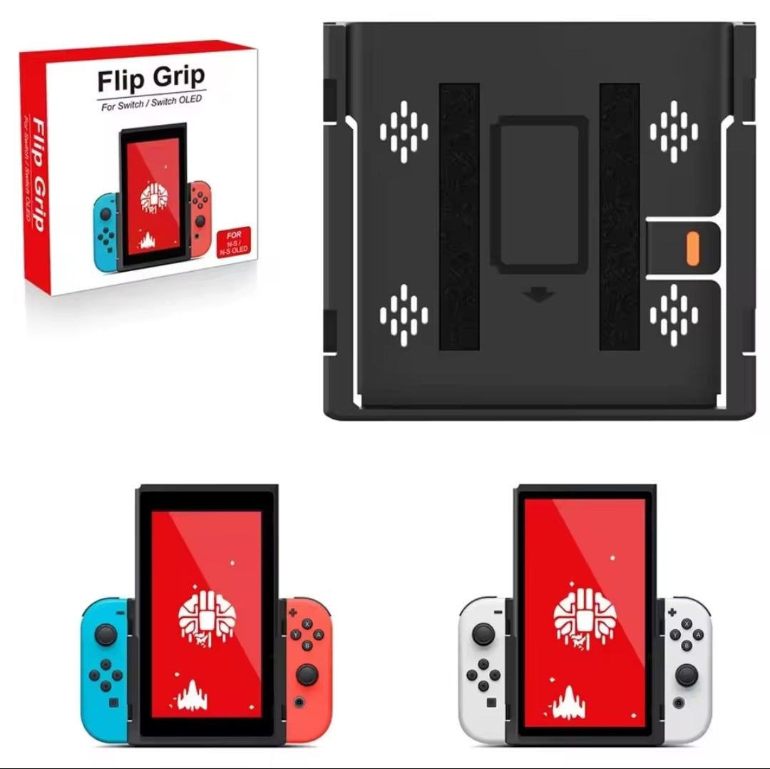 Grip Flip Vertical Bracket for NS OLED/Switch Game Console Joystick Controller Holder Stand for Nintendo Switch Accessories.